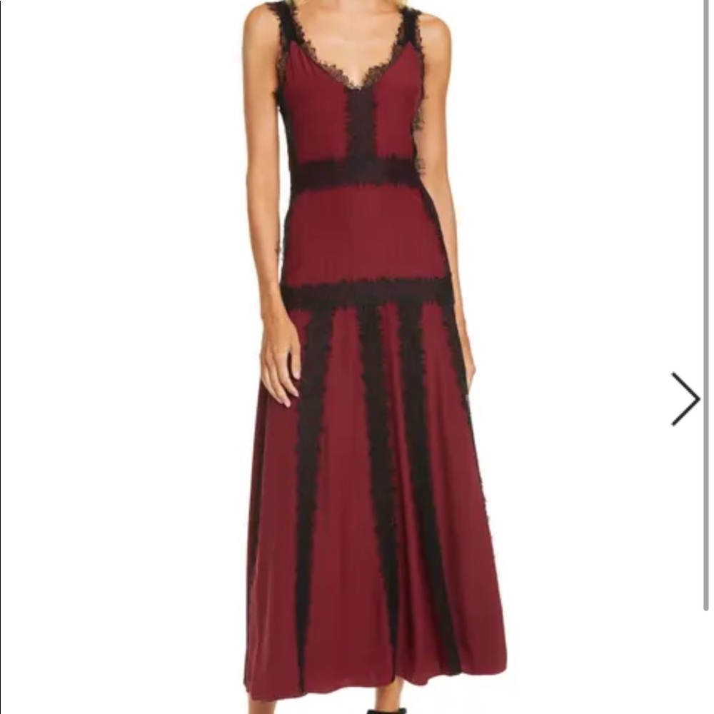LA LIGNE Lace Inset Sleeveless Silk Maxi Dress NWT